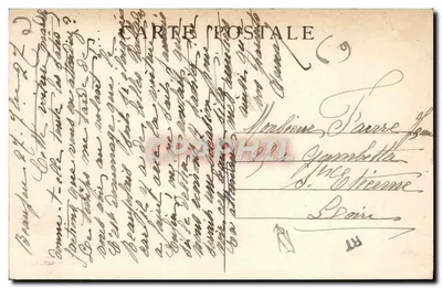 Beauregard (Rône) — Vista geral tirada da Terrasse de Cornillon — Editor A. André, n° 1369 — Verso