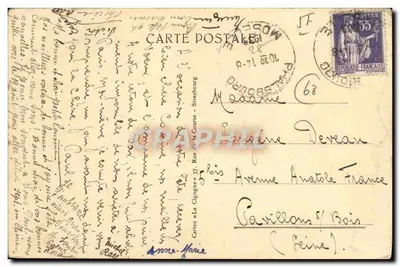 Alzacja — Gniazdo kruków — Karty « La Cigogne » — Rewers