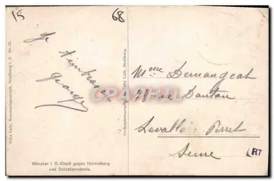 Münster i O.-Elsaß contra Hohrodberg e Schratzemännle — vista aérea — Felix Lubb, Strasbourg — Verso