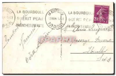 La Bourboule - La Roche des Fées — Stara pocztówka n°131, wydawca ARB — Rewers