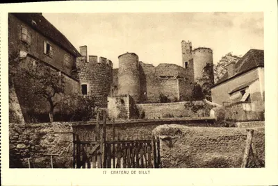 Castelo de Billy — ruínas medievais — Edição La Cigogne, Cidade de Billy