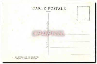 A Basílica de Lisieux — A Cripta e Mosaico — Drager-Paris — Verso