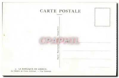 Bazylika w Lisieux — Zewnętrzny Szlak Krzyża — Ogólny Widok — Zdeponowana Reprodukcja — Draeger-Paris — Rewers