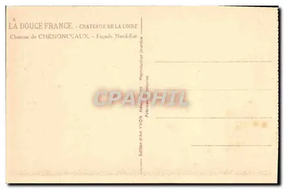 Zamek Chenonceaux — Façada Północno-Wschodnia — Wydawnictwo Art YVON — Rewers
