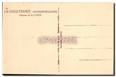 Castelo de Luynes — Loire — Edição d'Art Yvon, Neully-sur-Marne — Verso