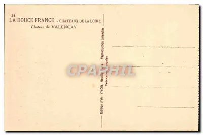 Zamek Valençay — Zamek Loary — Wydawnictwo Art YVON, Neully — Rewers