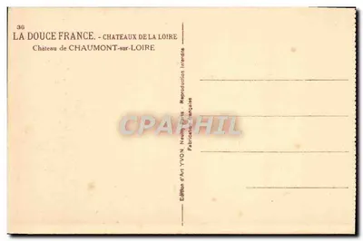 Castelo de Chaumont-sur-Loire — Castelos da Loire — Edição de Arte YVON — Verso