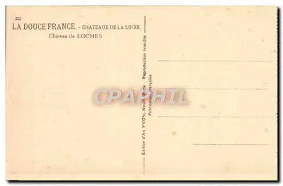 Castello di Loches — Castelli della Loira — Edizione d'Arte YVON, Nuovo — Verso