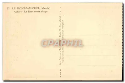 Mont-Saint-Michel (Manche) — Abijde - De Wiel rijdt op — Kunstuitgaven "WON", Parijs — Achterkant