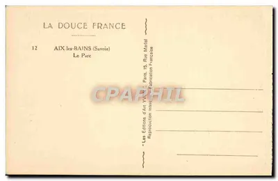 Park w Aix-les-Bains — Savoie — Wydawnictwo Sztuki Yvon — Rewers