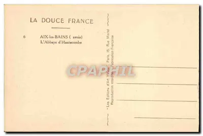 Abpia Hautecombe — Aix-les-Bains — Éditions d'Art Yvès-Mariel — Rewers