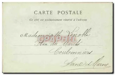 Castelo de Chantilly — A Cour de Honra — Veuve Robineau, Livreiro, Chantilly — Verso
