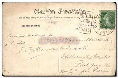 Bég-Meil — Villa ao bordo da Grève — Coleção Anglaret Quimper — Verso