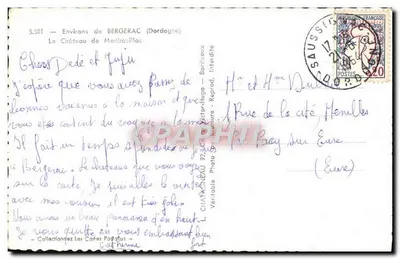 Castello di Morbacillac — Vicinanze di Bergerac (Dordogne) — Editore Élié, n° 5.501 — Verso