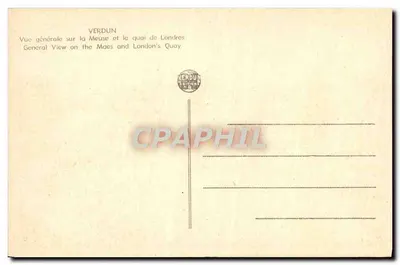 Verdun — Ogólny widok rzeki Meuse i nabrzeża Londres — Wydawnictwo Verdun — Rewers