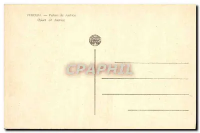 Verdun — Palácio de Justiça — Éditions Verdun — Verso