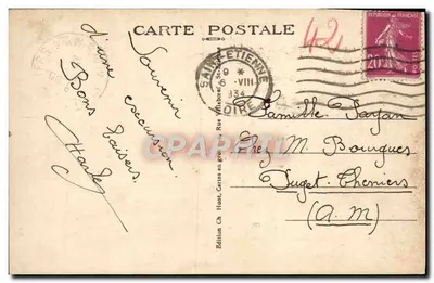 Saint-Étienne — Vista geral tirada da Escola de Desenho — Edição Ch. Huot — Verso