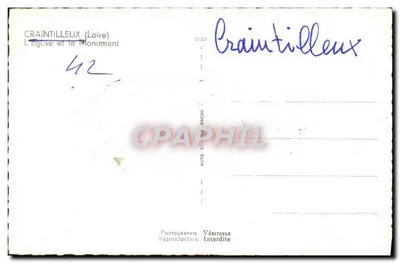 Craintilleux (Loire) — A Igreja e o Monumento — Foto C. Im — Verso