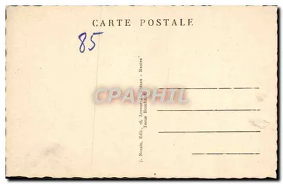 Moinho de vento no topo da colina da Bossè — Ilha de Noirmoutier (Vendée) — J. Nozaïs, Ed. 18, Avenida de Coteau - Nantes — Verso