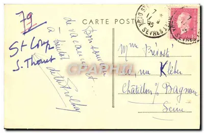 SAINT-LOUP-sur-THOUET (Deux-Sèvres) — Zamek i most wewnętrzny — Wyd. Fievet-Gautreau — Rewers