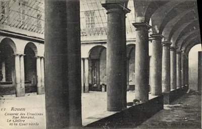 Rouen — Couvent des Ursulines, Le Cloître et la Cour vitrée — Antoine Luzarns, édit., Rouen - Cliche Rigondet
