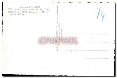 Ponte da Caille — Em torno de Annecy — Edições MOUCHET — Verso