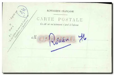 Stara pocztówka Rouen Portail De Saint Maclou — Rewers