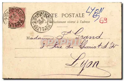 Stara pocztówka Lyon Coteau Et Eglise De Fourviere — Rewers