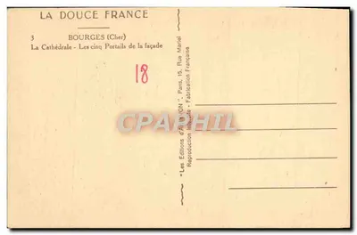 Bourges — Katedra — Pięć portali fasady — Wydawnictwo Art VON — Rewers