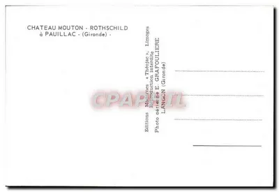 Castelo Mouton-Rothschild — em Pauillac (Gironde) — Edições Théojaac, Limoges — Verso