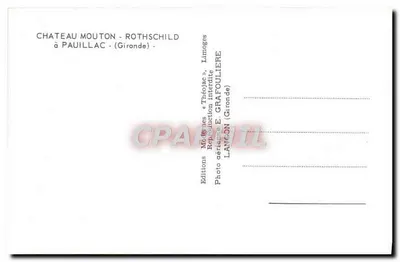 Castelo Mouton-Rothschild — Pauillac — Gironde — Edições Théo Jac — Verso