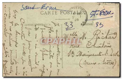 Saint-Ferme (Gironde) — Kościół i Urząd Gminy — Starszy klasztor z XI wieku, odbudowany w XIII wieku — Rewers