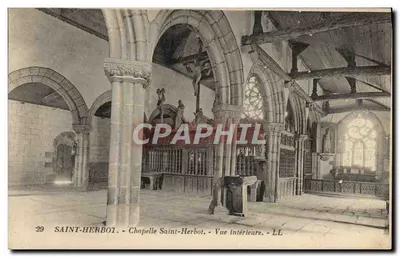 Saint-Herbot - Capela Saint-Herbot - Vista interna - LL
