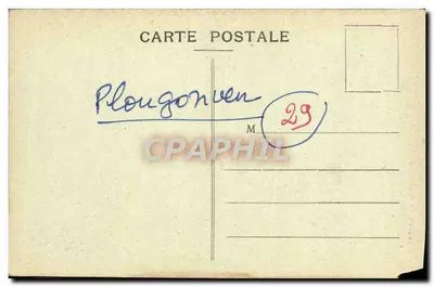 Bilhete postal antigo Calvaire de Plougonven — Verso