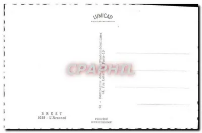 Brest - Arsenal — widok portu z statkami i kranem — Lumicap — Rewers