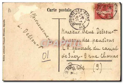 Divonne-les-Bains — Źródło Vidard i Zespół Hydroterapii — Wydawnictwo Artystyczne Fraçon-Divonne — Rewers
