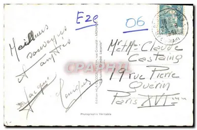Eze-sur-Mer — Most i Wieś — LA CIGOGNE — Rewers