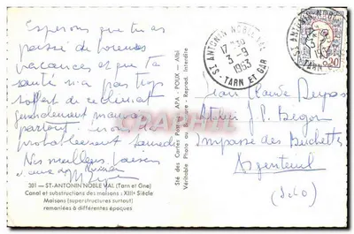Saint-Antonin-Noble-Val — Kanał i nadbudówki — wydawca APA, nr 301 — Rewers