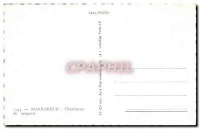 Bilhete postal moderno Marrakech Charmadores de Serpentes — Verso