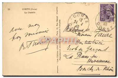 La Citadelle — fortification perchée sur un éperon rocheux — Les Éditions d'Art YVÉN, Paris — Verso