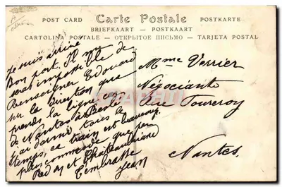 Mont Saint-Michel — widok z biplanem Forest nad biplanem Voisin, 31 lipca 1910 — ND hot. — Rewers