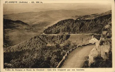 ST-AGRÈVE (Ardèche) - Alt. 1050 m, Vale do Bompas e Estrada do Cheylard - Canto muito frequentado por nossos turistas — Cime