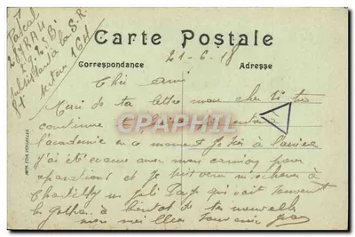 Chantilly — Wodospad wielkiego kanału — Wydawca: IMPR. EDA VERSAILLES, nr 189 — Rewers