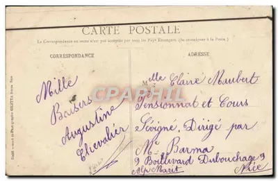 CANNES - Boulevard de la Croisette y el Mont Chevalier — Colección Artística, n°410, Edición Giletta, Niza — Reverso
