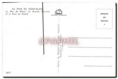 Mont-Blanc — La Mer de Glace, los Grands Charmoz y la Dent du Géant — Edición G. ROSSAT-MIGNOD, Annecy, n° 2677 — Reverso