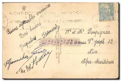 Teleférico do Sancy — Acima das Gorges do Inferno — G.d'O — Verso