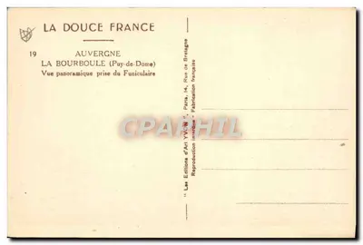 La Bourboule (Puy-de-Dôme) — Widok panoramiczny z funikulera — Éditions d'Art Yvonne, Paryż — Rewers