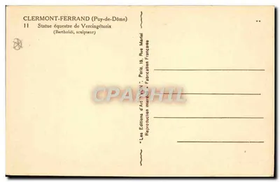 Clermont-Ferrand — Reiterstandbeeld van Vercingétorix — Les Éditions d'Art 'VAN' — Achterkant