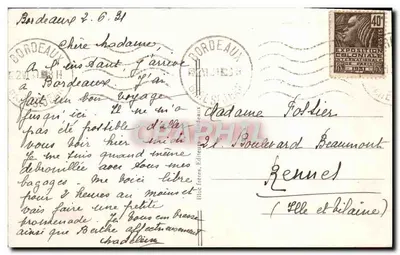Bordeaux — Katedra i wieża Pey-Berland — BR. — Rewers