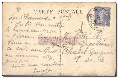 Clermont-Ferrand — Katedra Minimów i Wielki Hotel Poczty — G.D. 1096 — Rewers